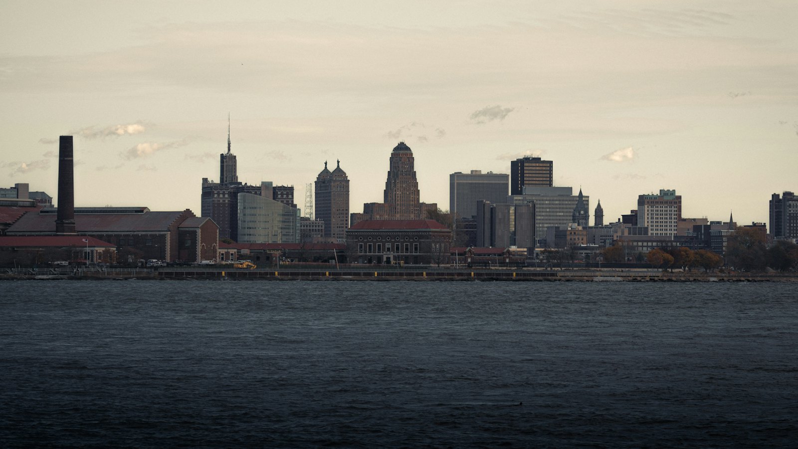 The Buffalo, New York skyline seen across the water